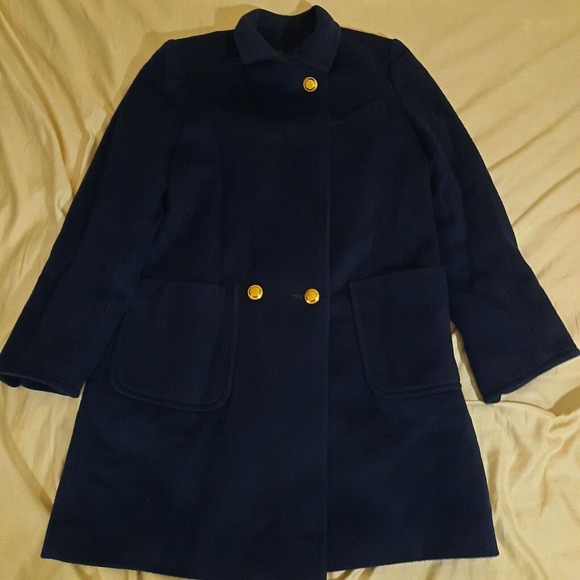 Womens Pea Coat Small Navy Blue Jacket Blazer Wool George David Fashions Mint - Picture 2 of 8